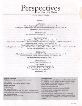 Perspectives on Anarchist Theory, Vol. 8, No. 2 - Fall 2004
