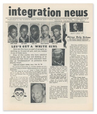 Item #8910 Integration News. George Thomas ADAMS, pseudonym Eustace Mullins