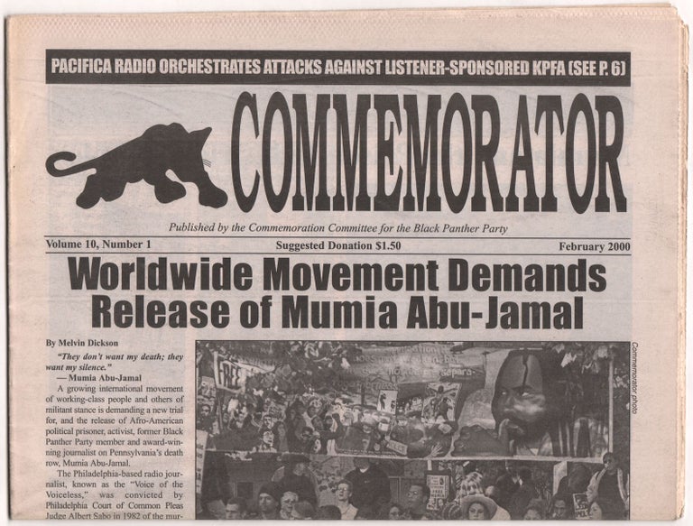 Item #8929 Commemorator, Volume 10, No. 1, February 2000. Melvin DICKSON, Mumia ABU-JAMAL, contributor.