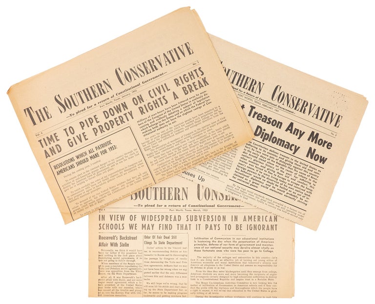 Item #9130 The Southern Conservative (three issues). Ida M. Darden.