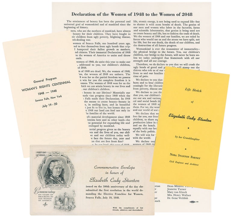 Item #9248 Commemorative Envelope in Honor of Elizabeth Cady Stanton issued on the 100th anniversary of the day she submitted the first resolution in the world demanding the Elective Franchise for Women, Seneca Falls, July 19, 1848