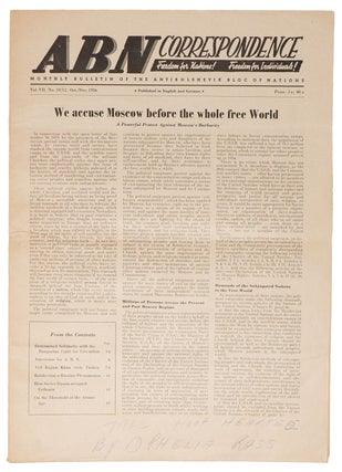 Item #9377 ABN Correspondence, Vol. VII, No. 10/12, Oct./Dec. 1956. D. B. Osinsky
