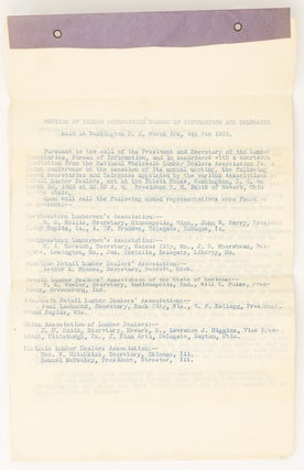 Item #9389 Meeting of Lumber Secretaries Bureau of Information and Delegates
