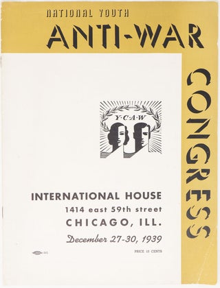 Item #9835 Congress Journal, Third National Youth Anti-War Congress, December 27-30, 1939....